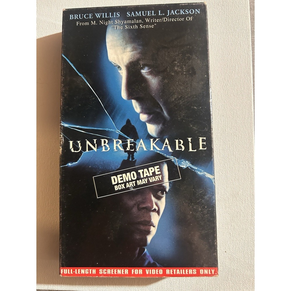 Unbreakable (VHS, 2001) Bruce Willis, Samuel L. Jackson - Demo Tape